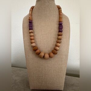 Peach Stone and Phosphosiderite Bead Necklace by Jay King